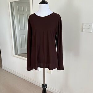 Classic Brown Long Sleeve Women's Top